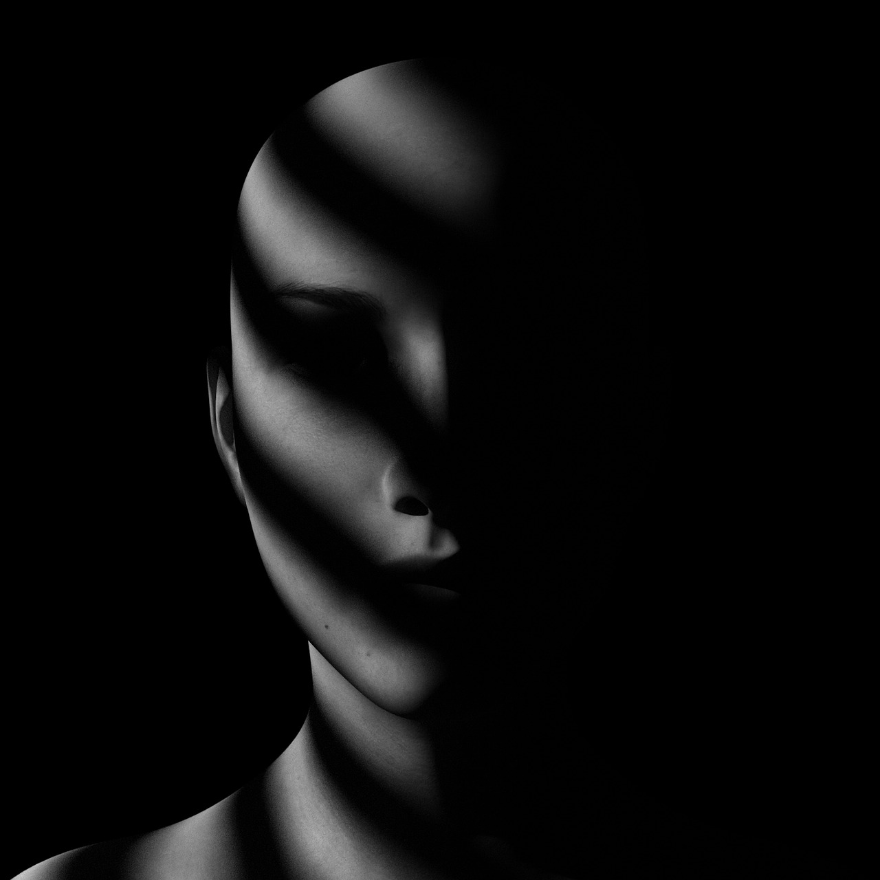 portrait, look twice, 320up, black and white, darkness, model, studio, noir, black model, black portrait-2268402.jpg